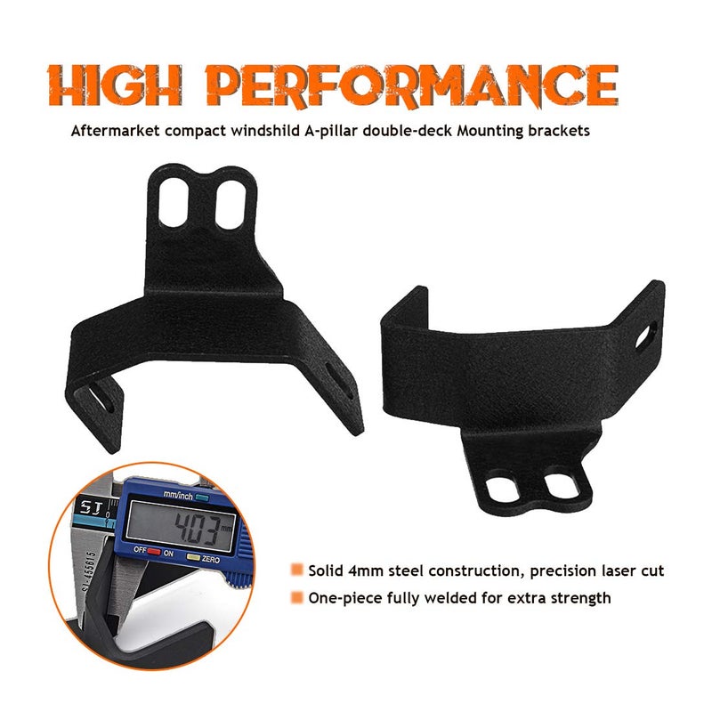 Chelhead A Pillar Roll Bar Dual Led Working Pod Lights Mounting Brackets Compatible with 2014-2019 Polaris RZR XP 1000 & 2015-2019 RZR 900 - Image 2